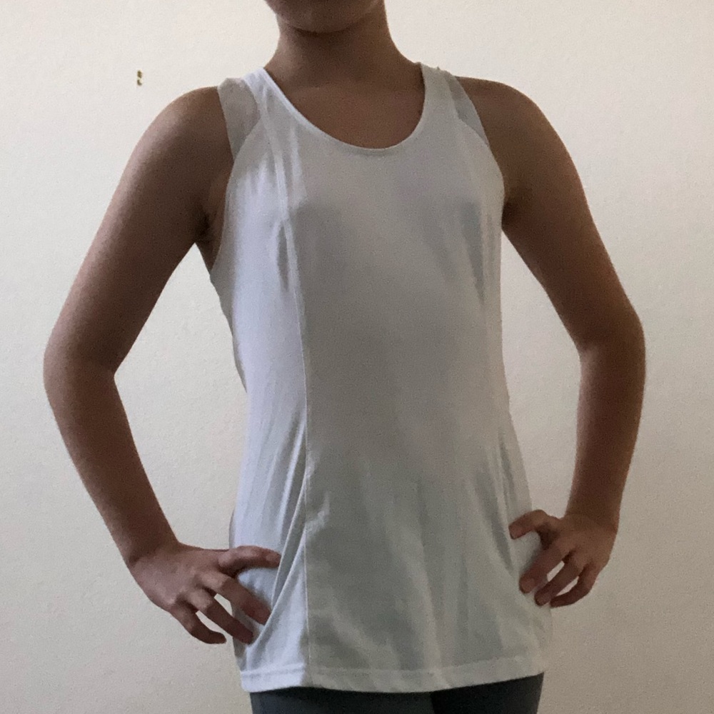 White workout tank top
